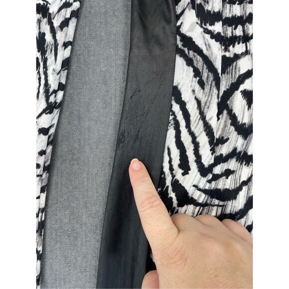 Zebra Print Bodycon Dress Kardashian Kollection Women M Black White Bold Glam - Picture 12 of 14